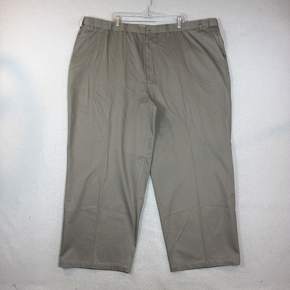Croft & Barrow the Total Khaki Stain Resistant Plain Front Men 52X30 NWT Stretch